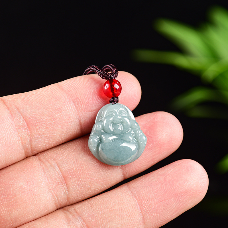 Necklaces - Myanmar jadeite guanyin buda pingente colar