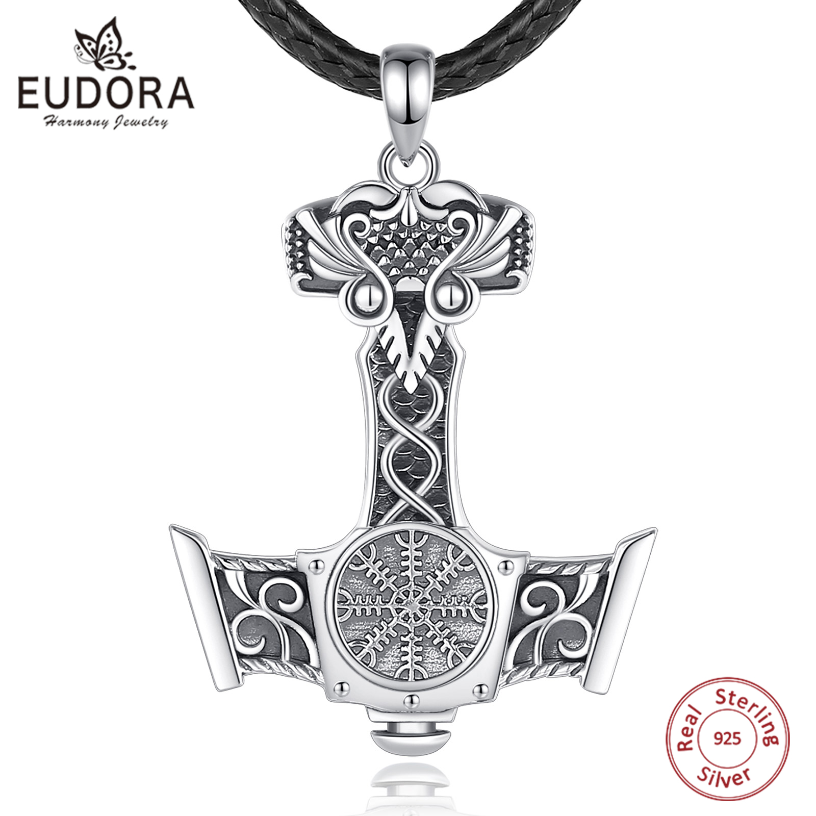 925 Sterling Silver Chain Necklace Men - Eudora 925 prata esterlina nórdico viking