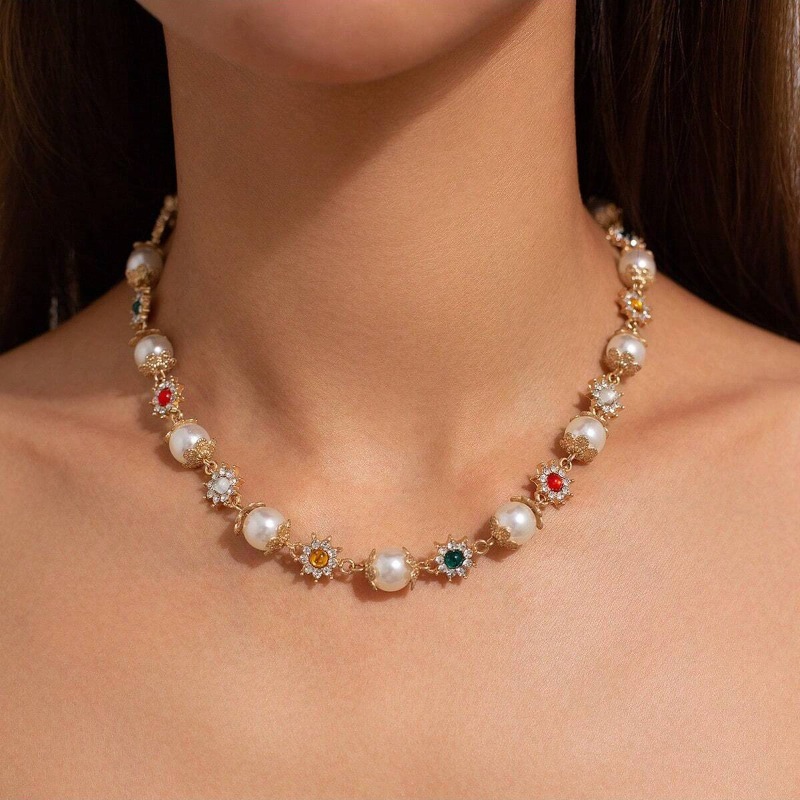 Pearl Choker Necklace Vintage - Ingemark vintage pérola gargantilha colar para