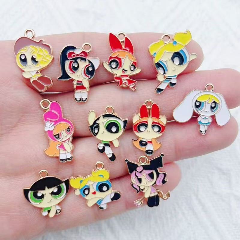 Earrings - 10 peças de pingente de menina