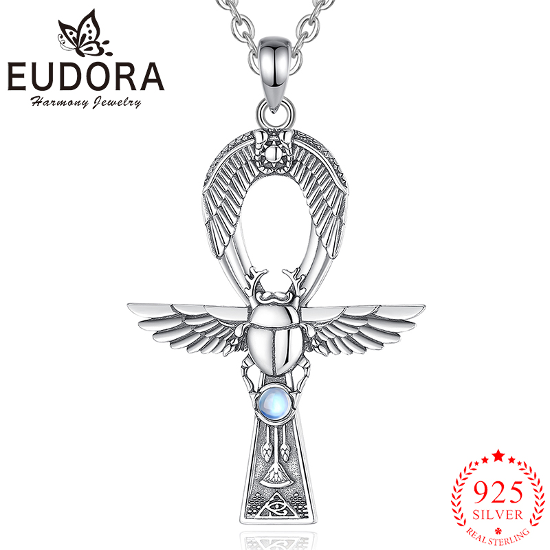 925 Sterling Silver Chain Necklace Men - Eudora 925 prata esterlina antigo egípcio