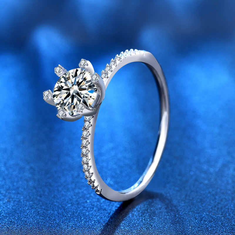 Moissanite Engagement Ring 1 Carat - S925 anel de noivado de casamento