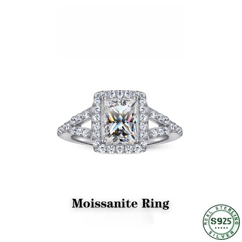 Moissanite Engagement Ring 1 Carat - Anel de moissanite de 1 quilate,