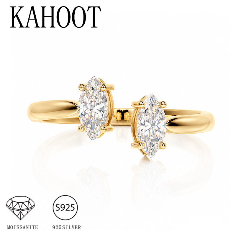Moissanite Engagement Ring 1 Carat - Anel de Prata Esterlina 925 de