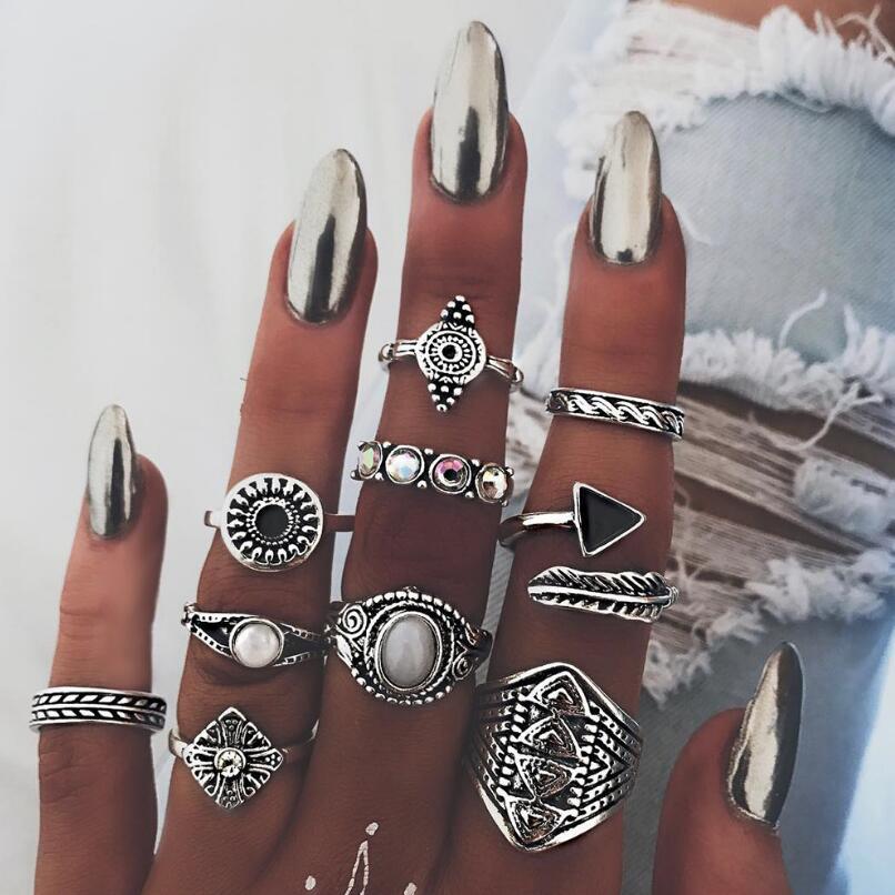 Vintage Punk Knuckle Rings Set - Meyfflin conjunto de anel de junta