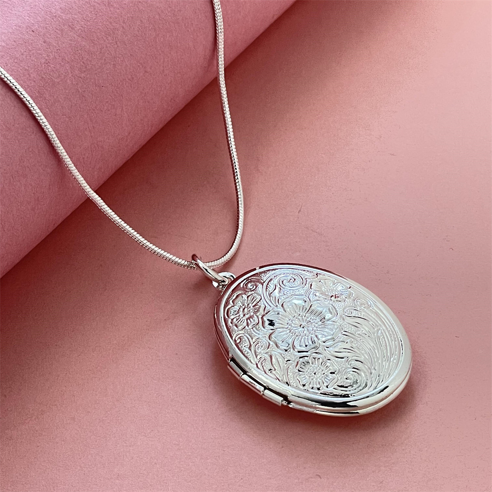 925 Sterling Silver Chain Necklace Men - Colar oval de prata 925 para