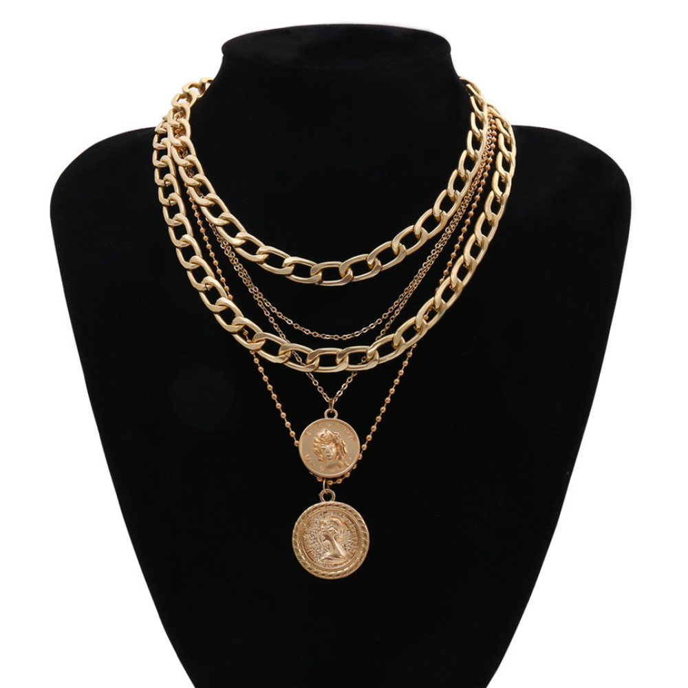 Colar com Pingente de Retrato  - Layered Pendant Necklace Aesthetic avaliação e preço