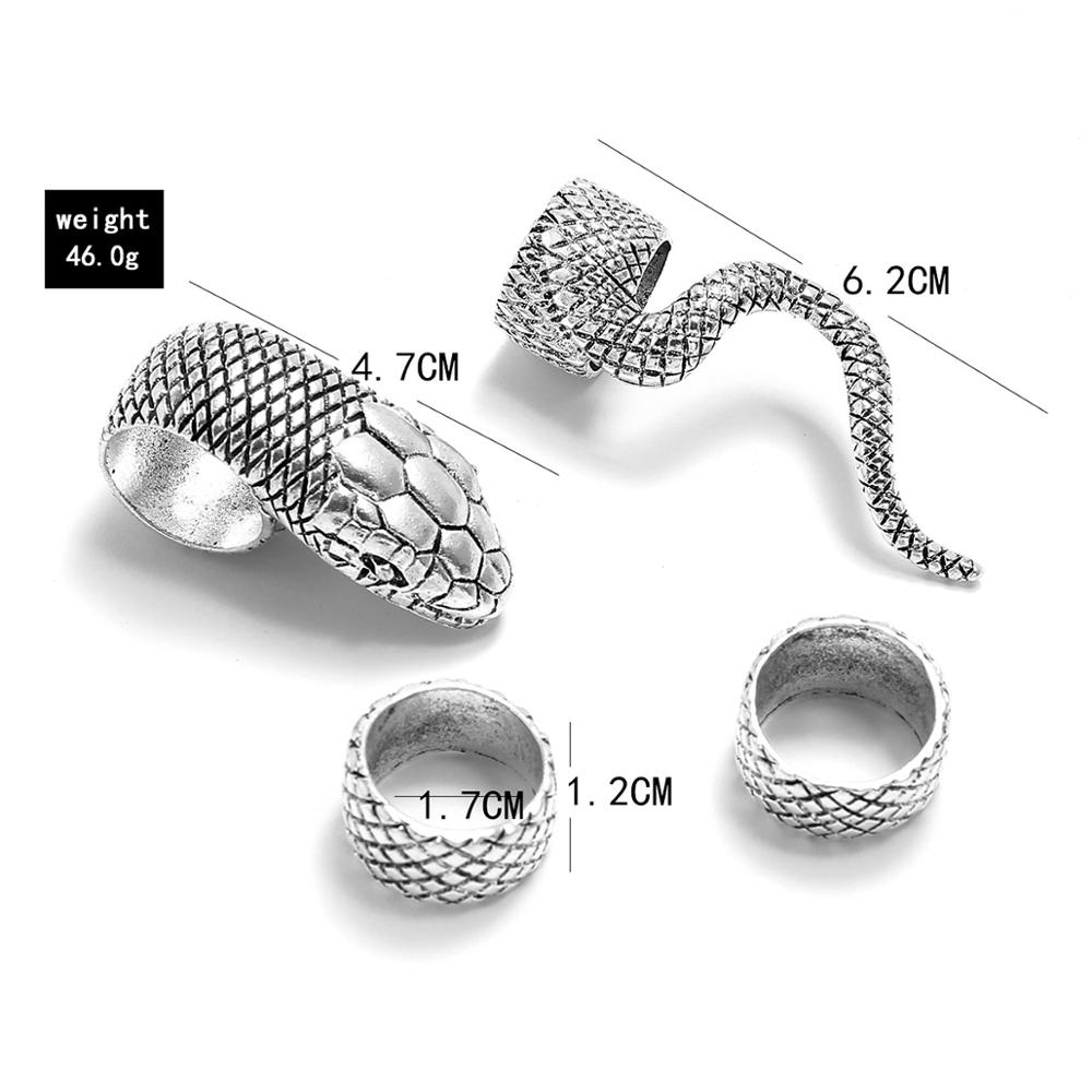 KMVEXO-Gothic Steampunk Snake  - Vintage Punk Knuckle Rings Set avaliação e preço
