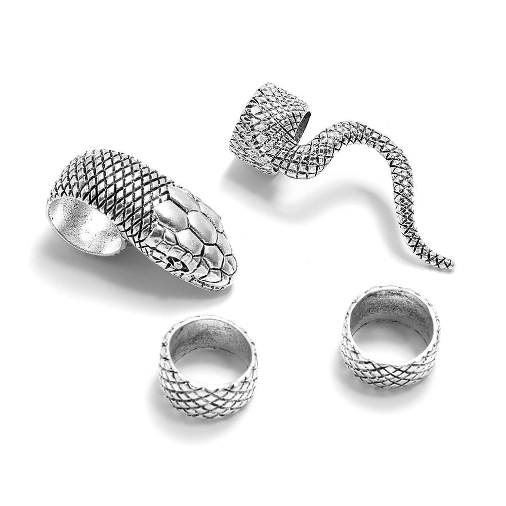 KMVEXO-Gothic Steampunk Snake  - Vintage Punk Knuckle Rings Set avaliação e preço