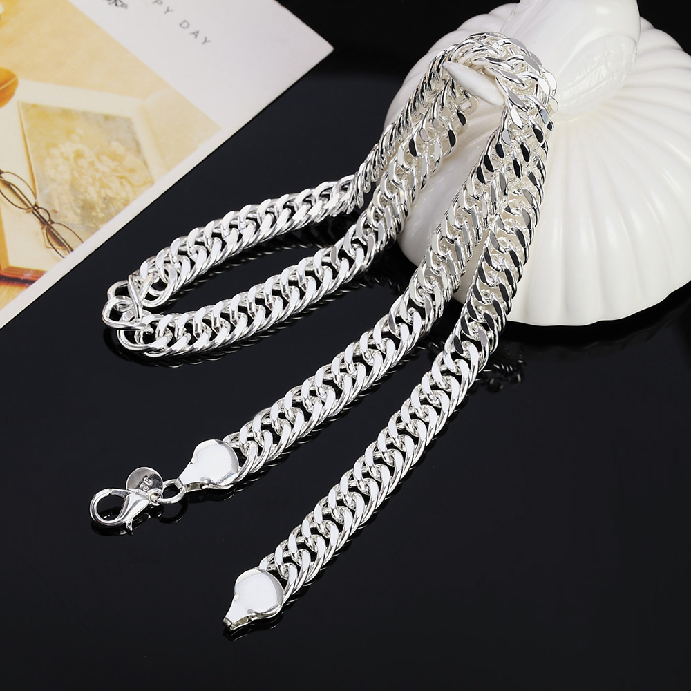 Novo Colar Cubano em Prata Est - Cuban Link Chain 12Mm avaliação e preço