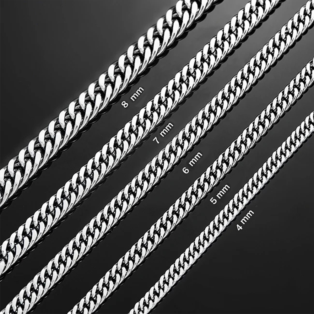 Hiyee 3mm/4mm/5mm/6mm/7mm/8mm  - Cuban Link Chain 12Mm avaliação e preço