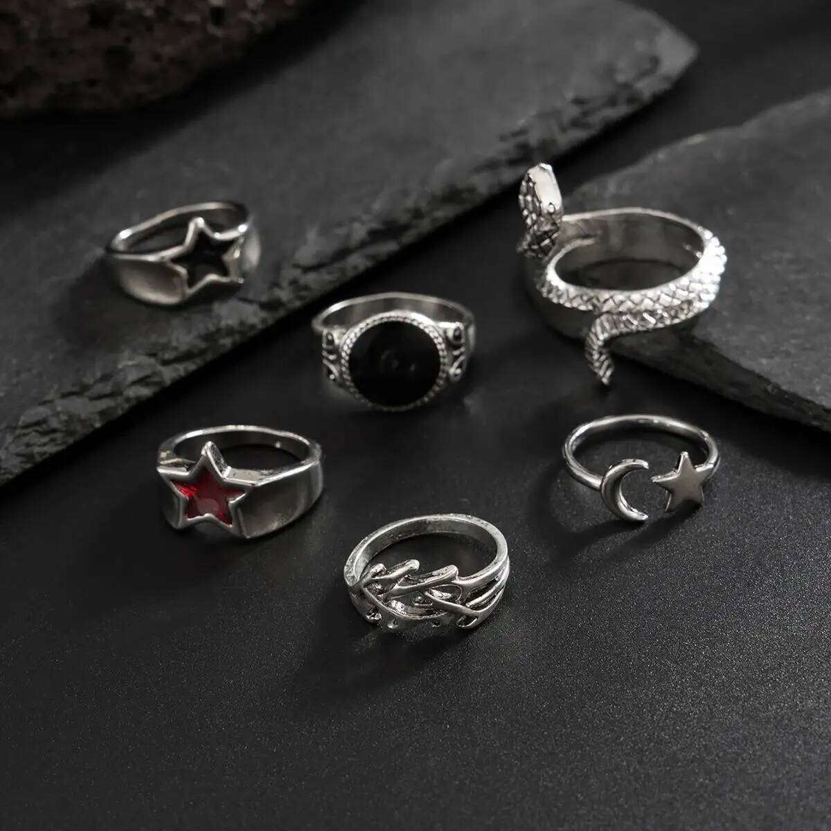 Kunjoe conjunto de anéis abert - Vintage Punk Knuckle Rings Set avaliação e preço