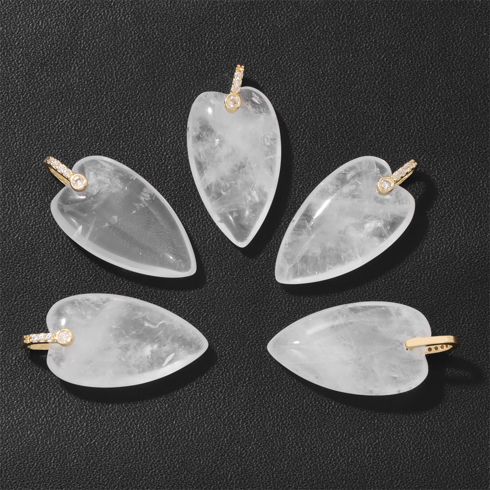 2 Peças de Pingente de Coração - Crystal Pendant Necklace Natural Stone avaliação e preço