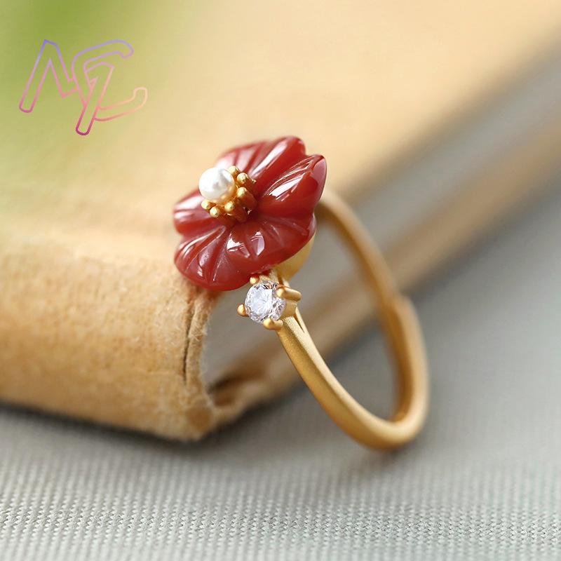 Anéis de flor de jade natural  - Rings avaliação e preço