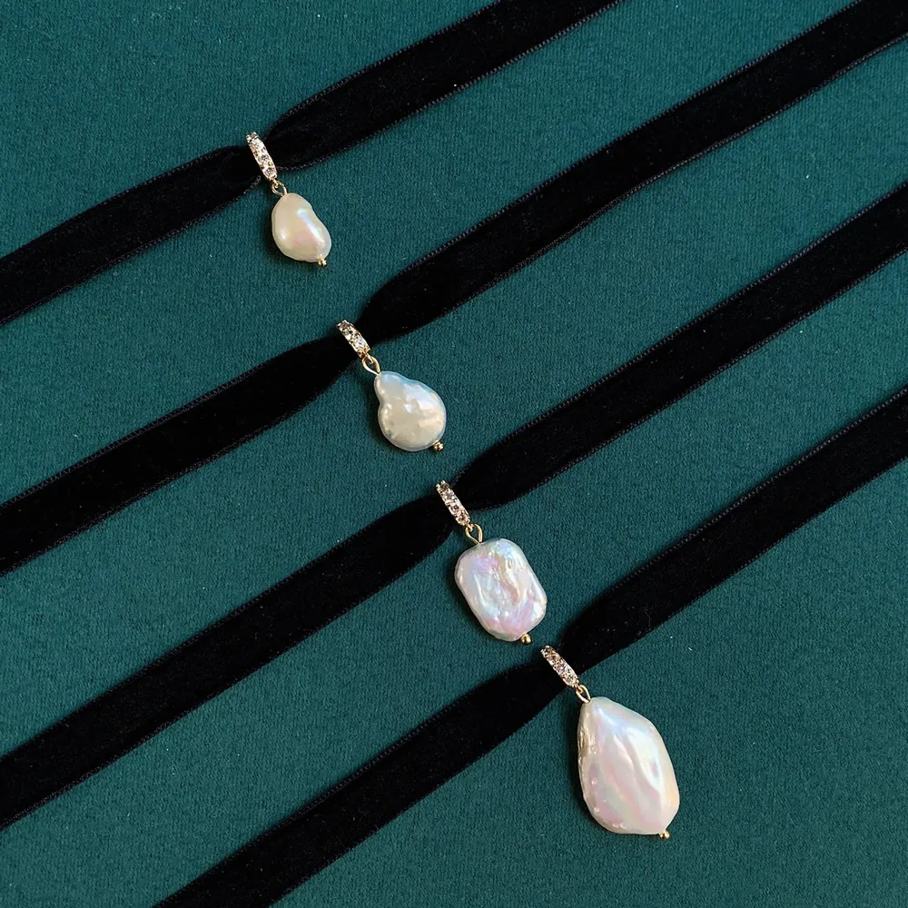 Gargantilha de fita veludo pre - Pearl Choker Necklace Vintage avaliação e preço
