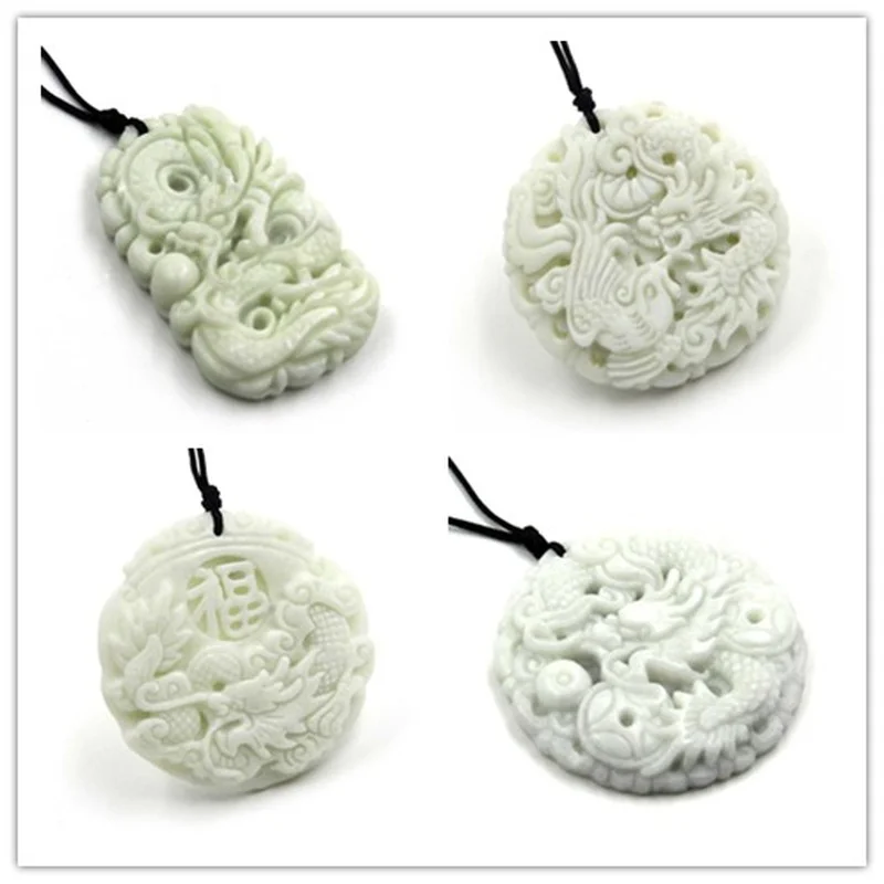 Dragão Jade branco natural e p - Necklaces avaliação e preço