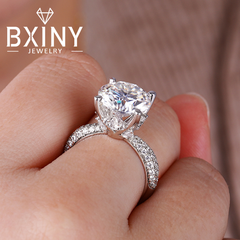 Bxiny d cor 5ct moissanite ané - Moissanite Engagement Ring 1 Carat avaliação e preço