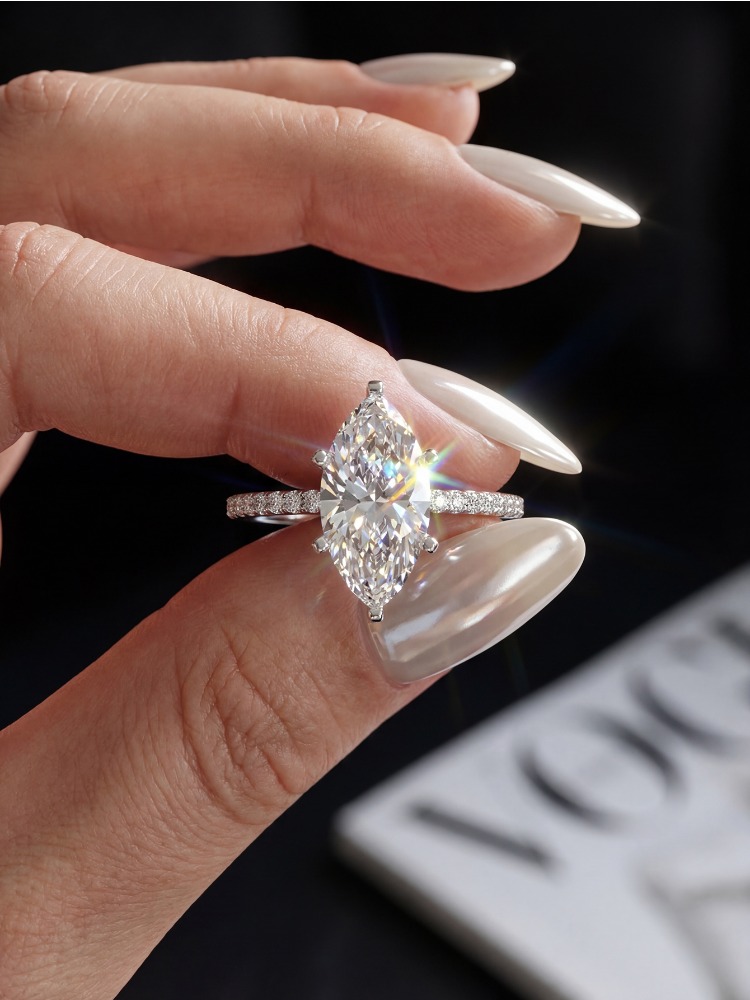 Anel Marquise de Diamante Mois - Moissanite Engagement Ring 1 Carat avaliação e preço
