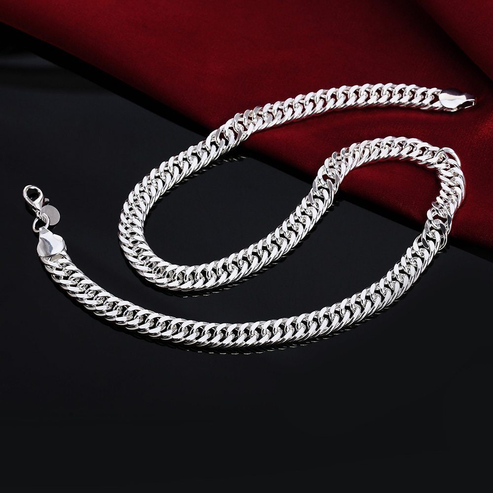 Novo 925 prata esterlina 20/22 - Cuban Link Chain 12Mm avaliação e preço
