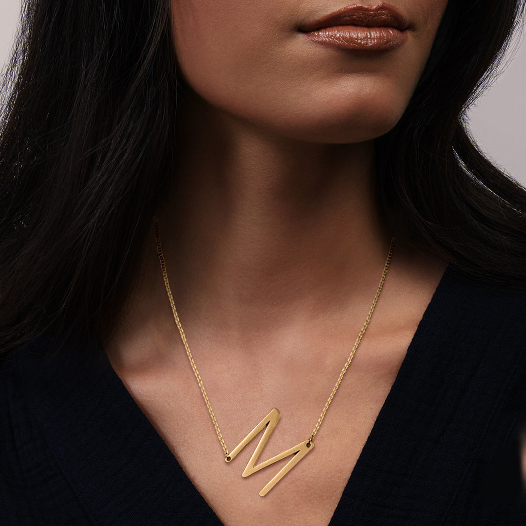 Declaração Colar inicial com p - Initial Letter Necklace 18K Gold avaliação e preço