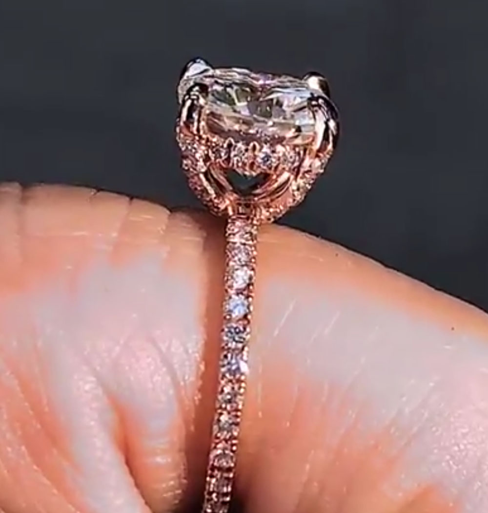 Personalizado sólido 14k ouro  - Moissanite Engagement Ring 1 Carat avaliação e preço