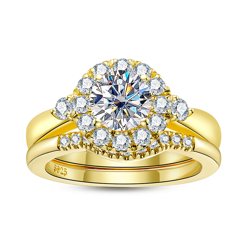 Conjunto de anel de noivado co - Moissanite Engagement Ring 1 Carat avaliação e preço
