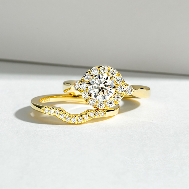Conjunto de anel de noivado co - Moissanite Engagement Ring 1 Carat avaliação e preço