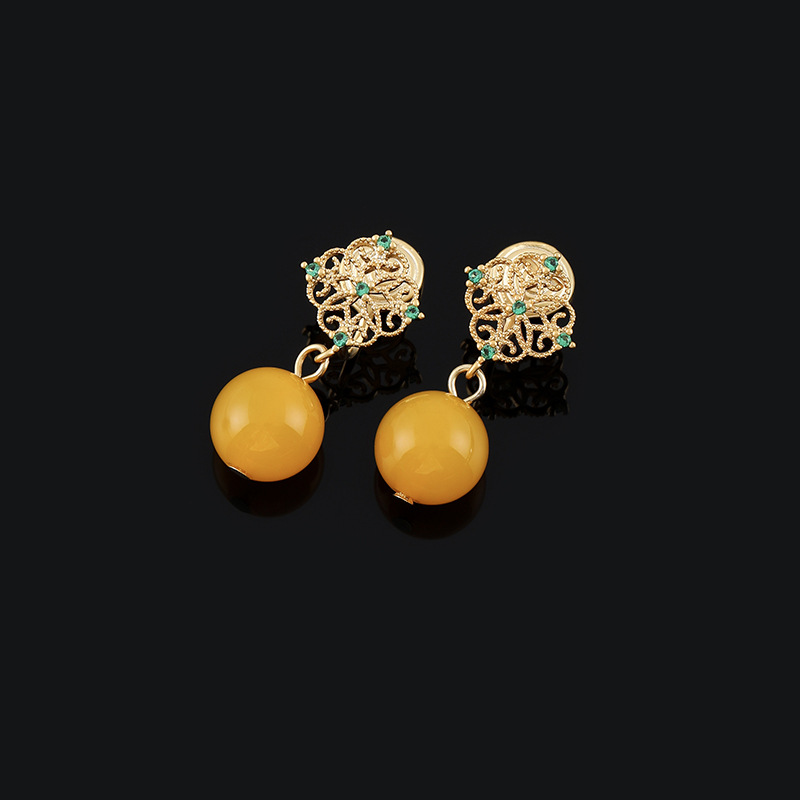 Estilo chinês amarelo brincos  - Earrings avaliação e preço