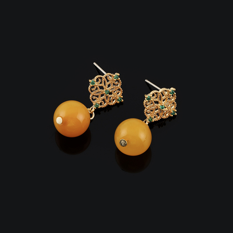Estilo chinês amarelo brincos  - Earrings avaliação e preço