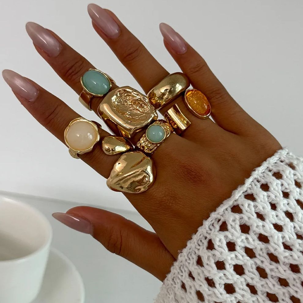 DIEZI 7 pçs/set Vintage Multic - Vintage Punk Knuckle Rings Set avaliação e preço