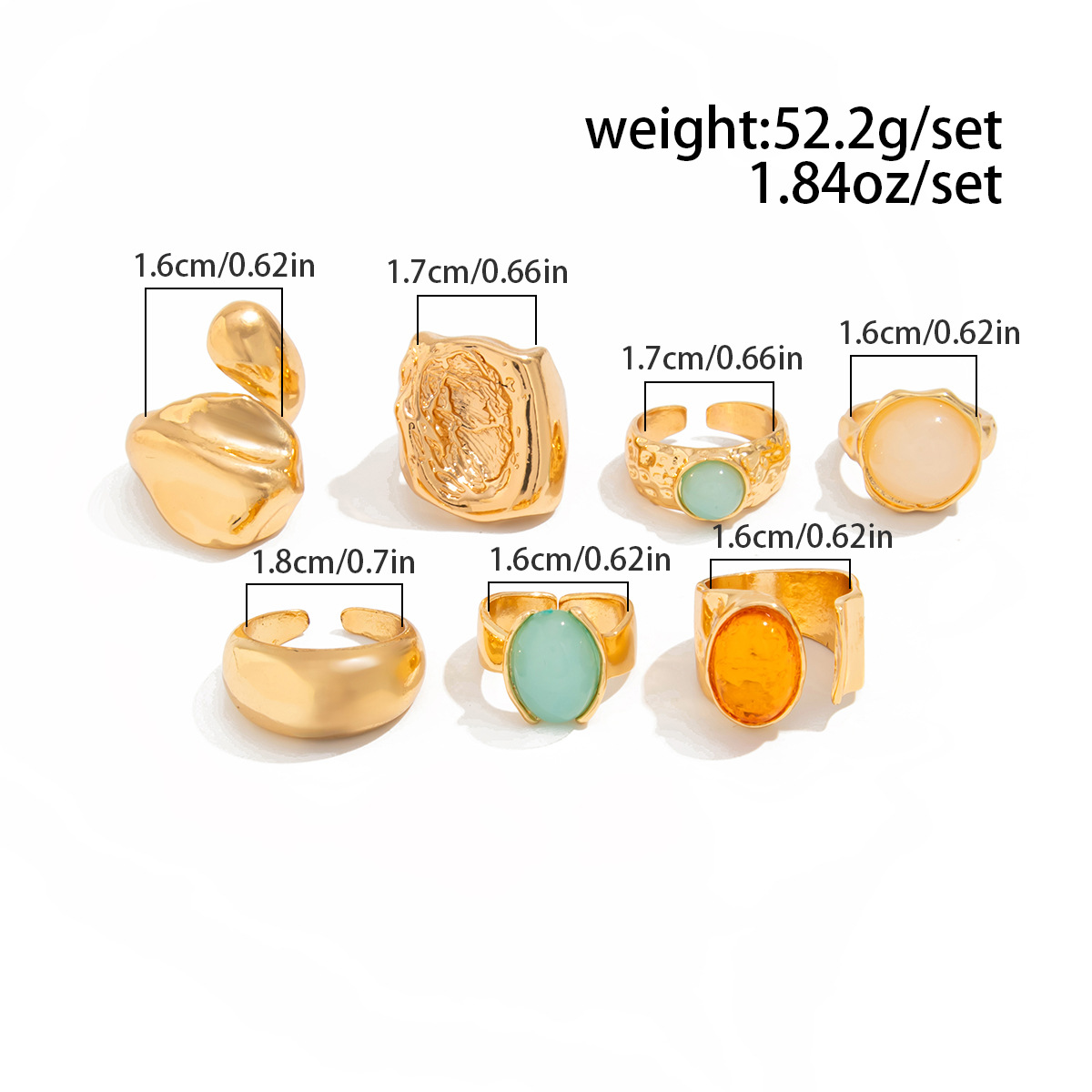 DIEZI 7 pçs/set Vintage Multic - Vintage Punk Knuckle Rings Set avaliação e preço
