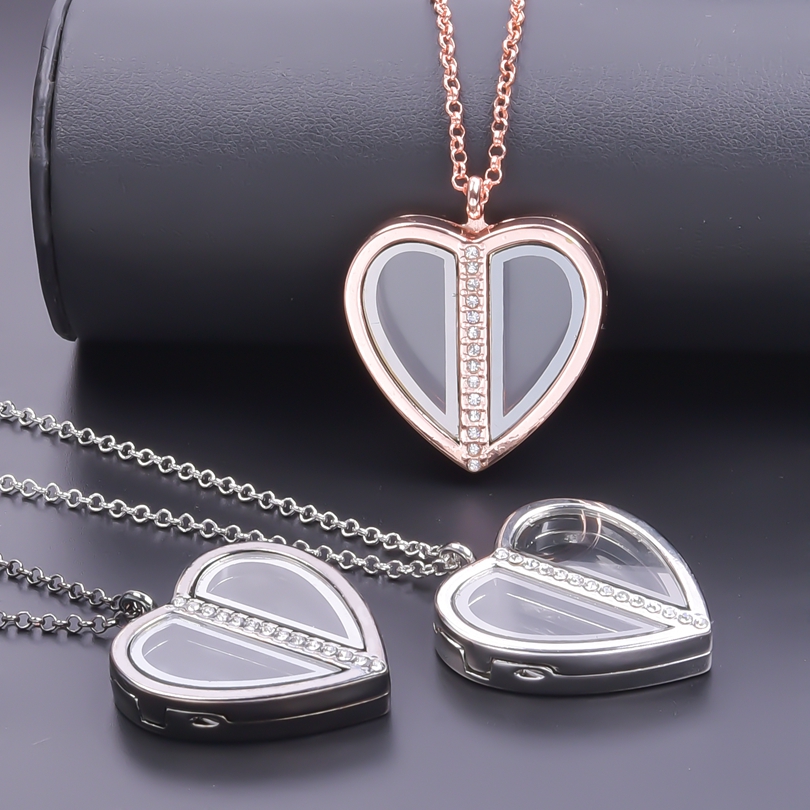 Colar medalhão coração magnéti - Heart Locket Necklace Photo avaliação e preço