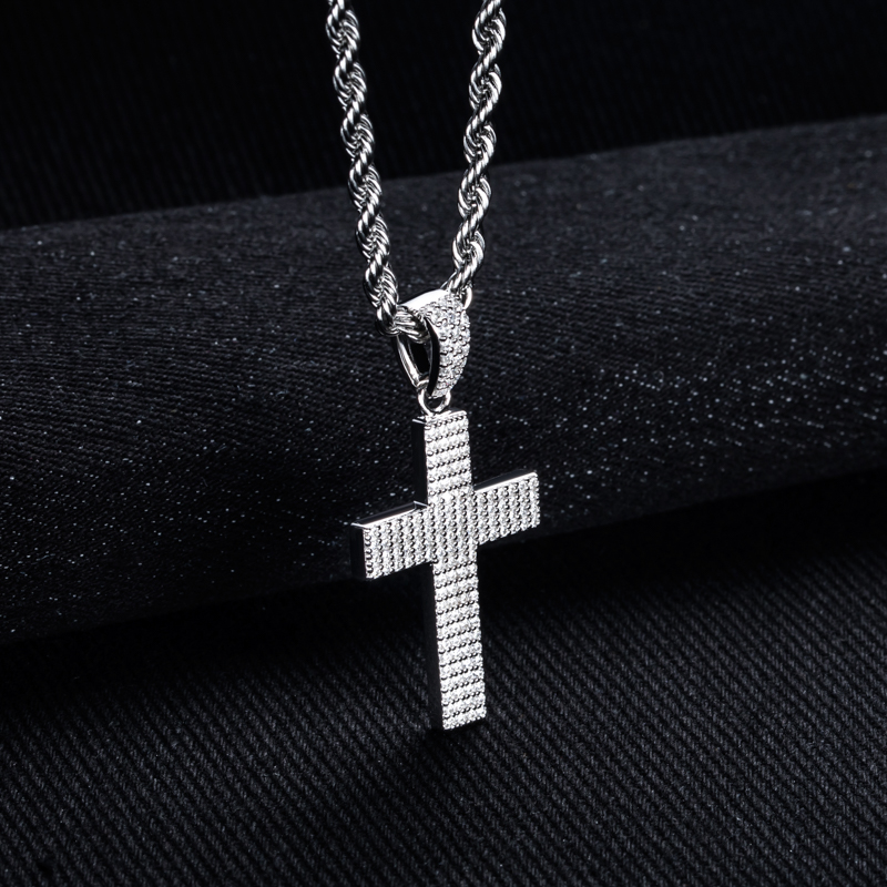 MossanRappr Moissanite Bling C - 925 Sterling Silver Chain Necklace Men avaliação e preço