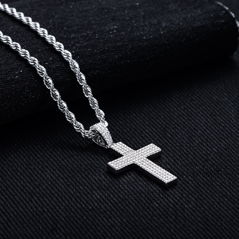 MossanRappr Moissanite Bling C - 925 Sterling Silver Chain Necklace Men avaliação e preço