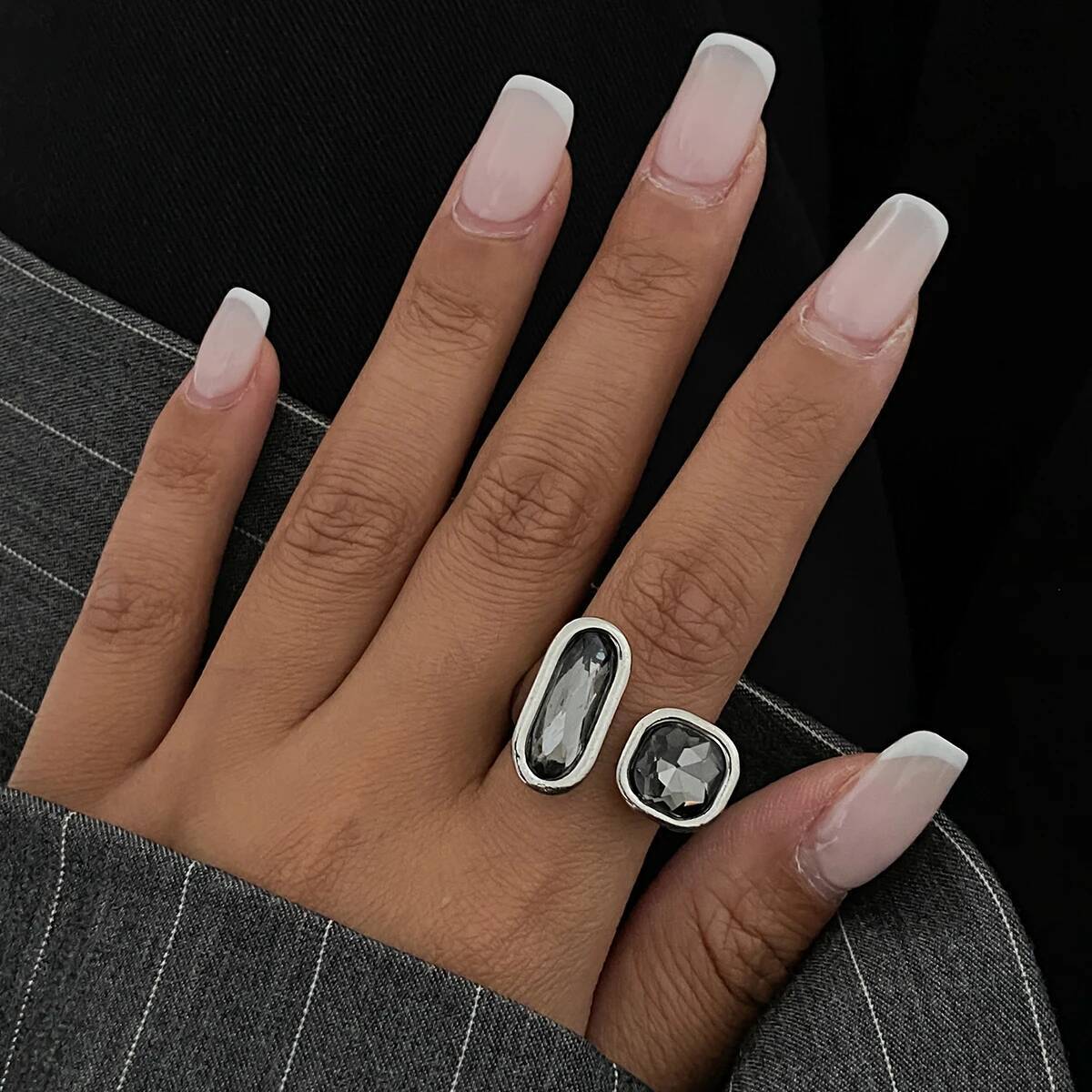 Salircon vintage preto acrílic - Vintage Punk Knuckle Rings Set avaliação e preço