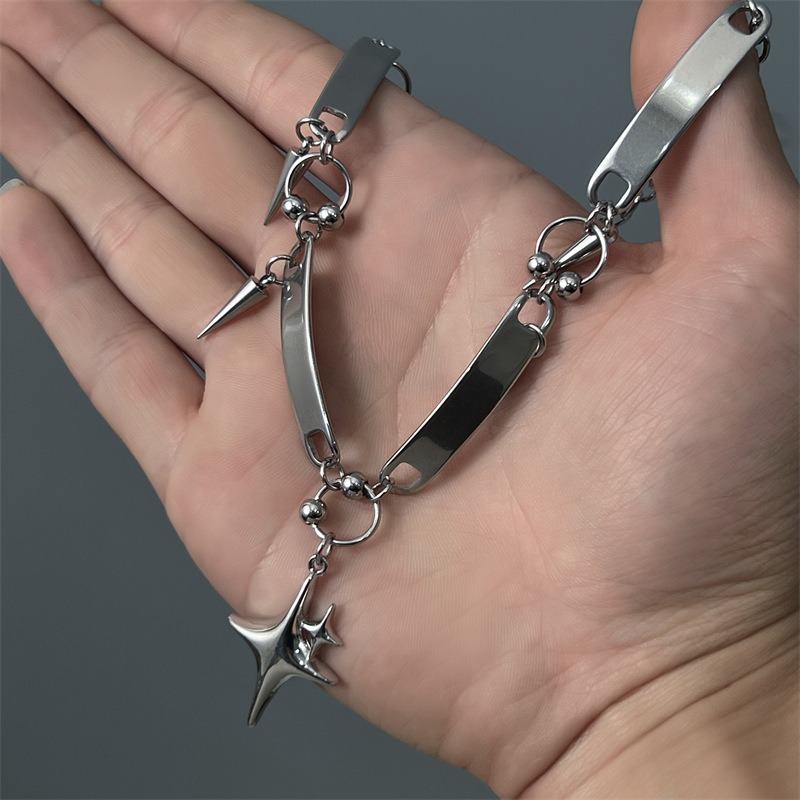 Colar Choker Punk Hiphop de Aç - Goth Punk Spike Choker avaliação e preço