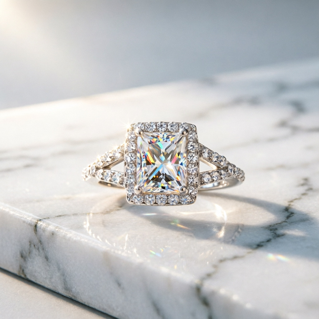 Anel de moissanite de 1 quilat - Moissanite Engagement Ring 1 Carat avaliação e preço