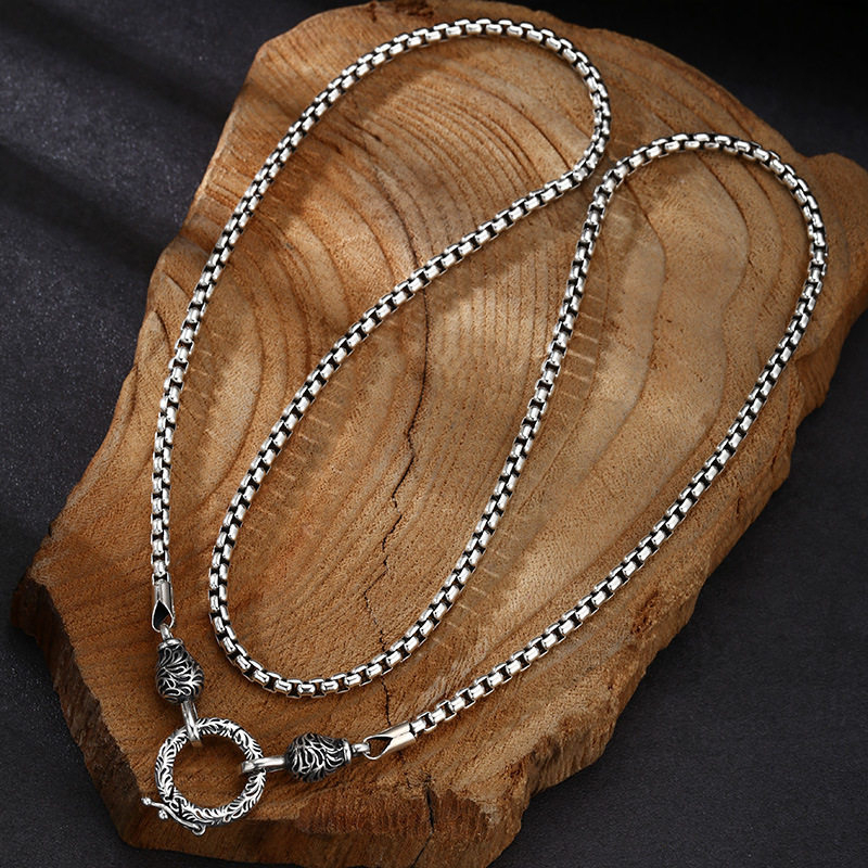 OUYADI Colar de Cadeia Retro e - 925 Sterling Silver Chain Necklace Men avaliação e preço