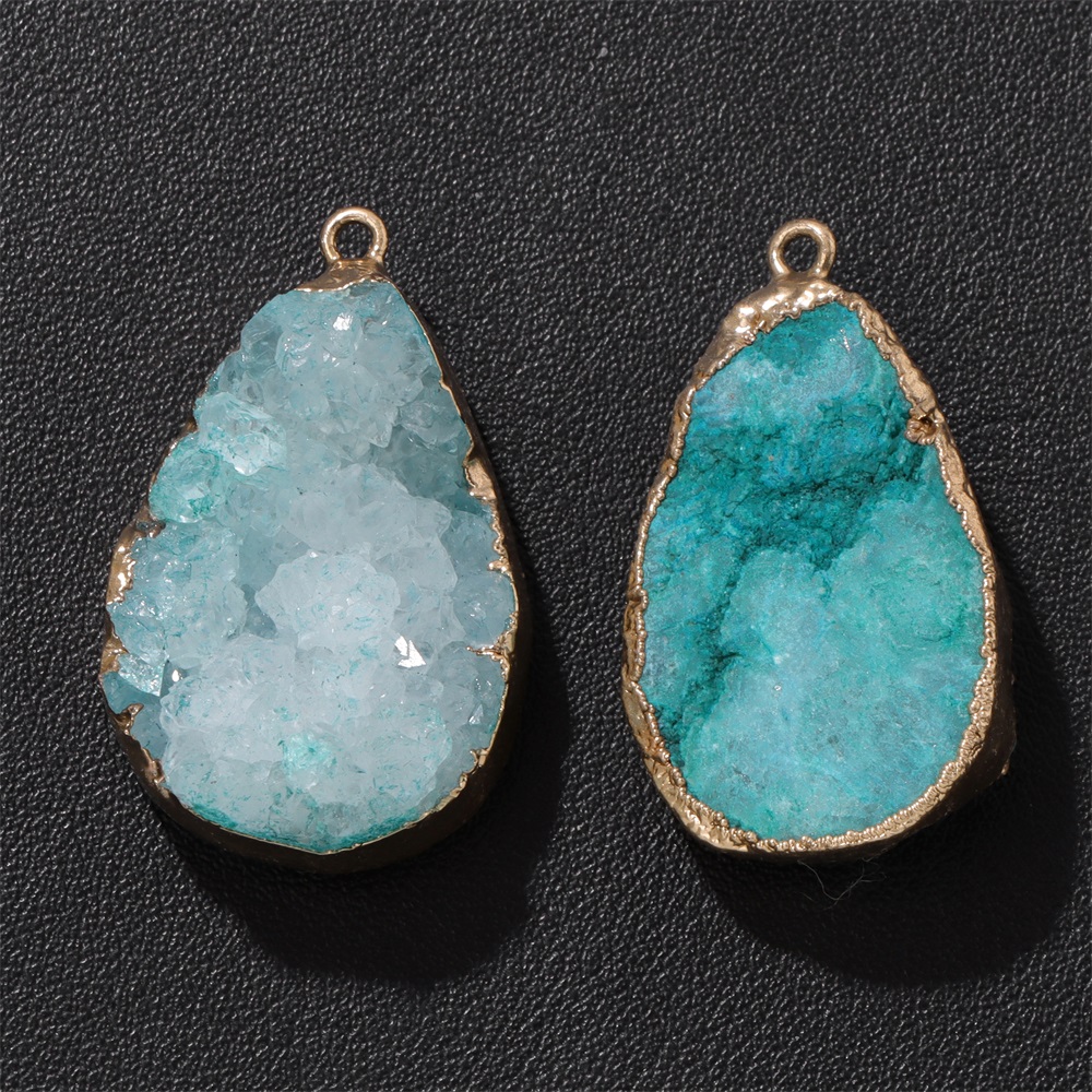 Pingente de geodo de ágata nat - Crystal Pendant Necklace Natural Stone avaliação e preço