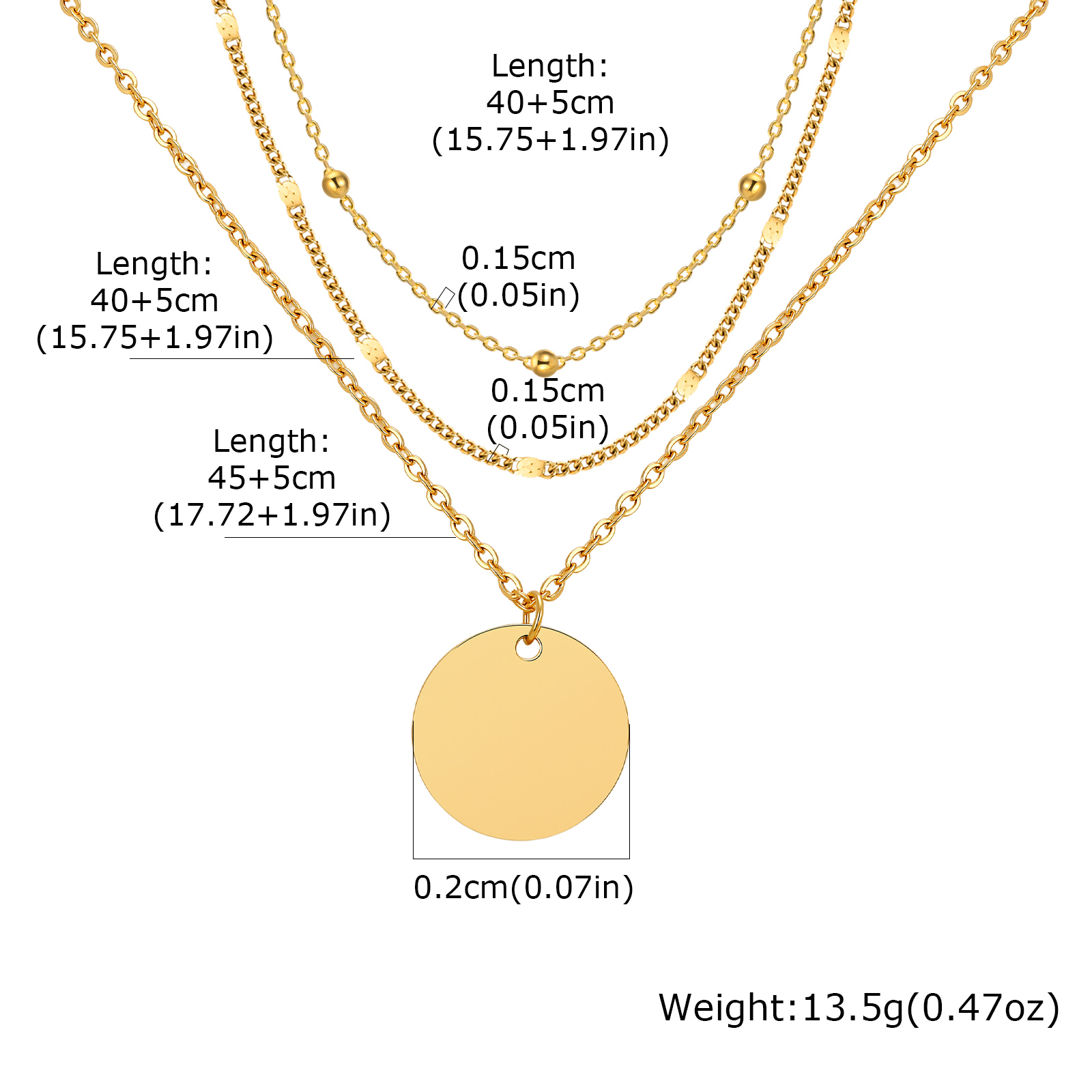 Conjunto de Colares em Aço Ino - Layered Pendant Necklace Aesthetic avaliação e preço