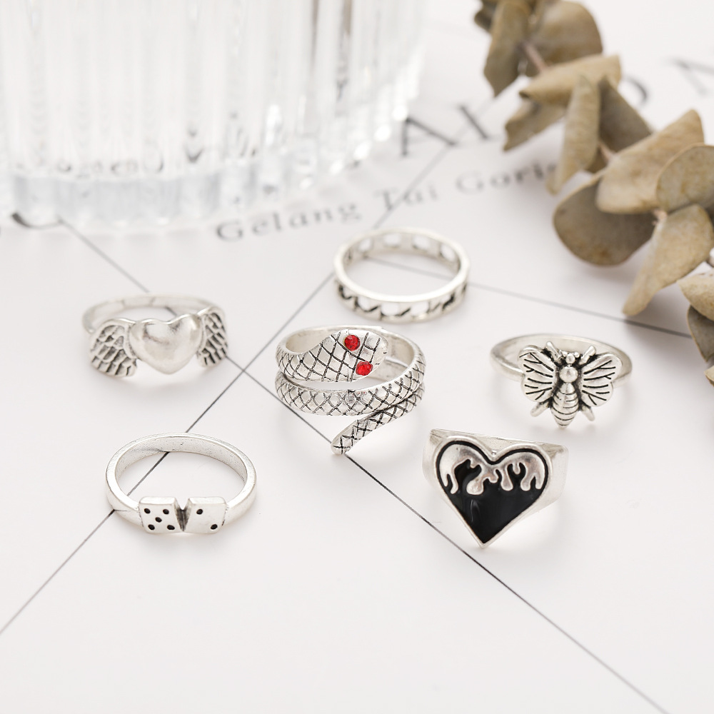 Conjunto de 6 anéis vintage pu - Vintage Punk Knuckle Rings Set avaliação e preço