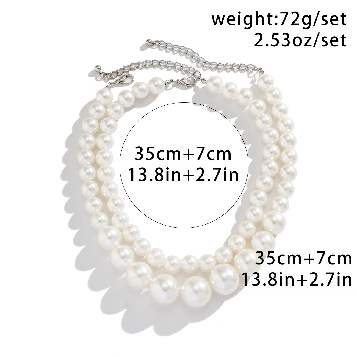 2 pçs/set exagerado grande imi - Pearl Choker Necklace Vintage avaliação e preço