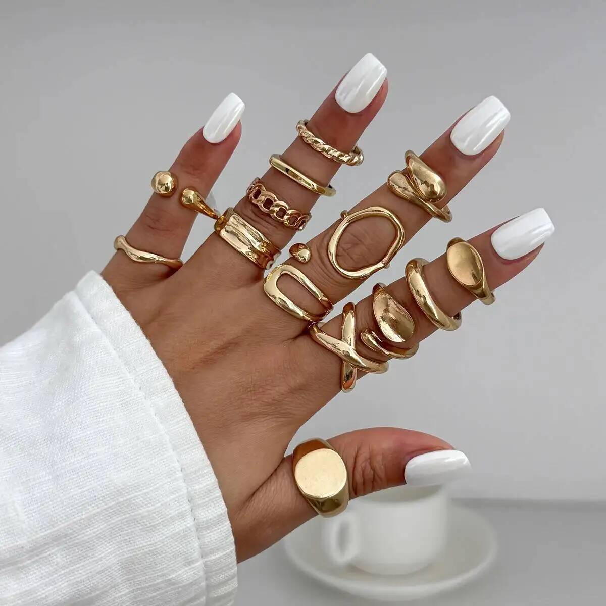 z 14 pçs/set hip hop punk irre - Vintage Punk Knuckle Rings Set avaliação e preço