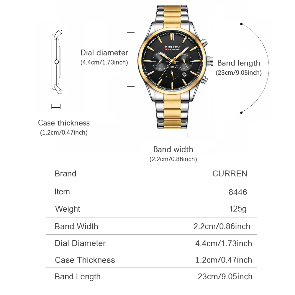 CURREN Casual Quartz Chrono Sp - Watch Accessories avaliação e preço