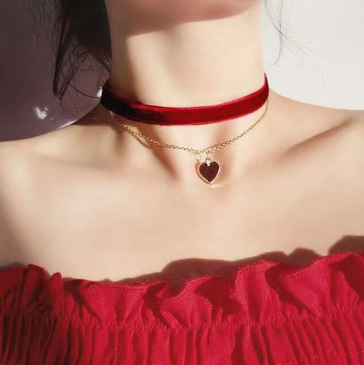 Gargantilha romântica de camad - Layered Pendant Necklace Aesthetic avaliação e preço