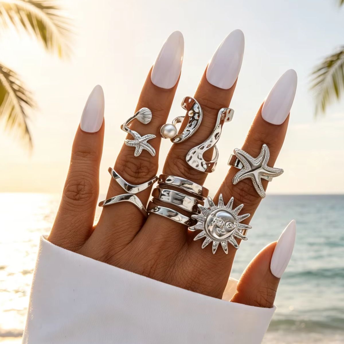 Conjunto de 6 Anéis Punk de Es - Vintage Punk Knuckle Rings Set avaliação e preço