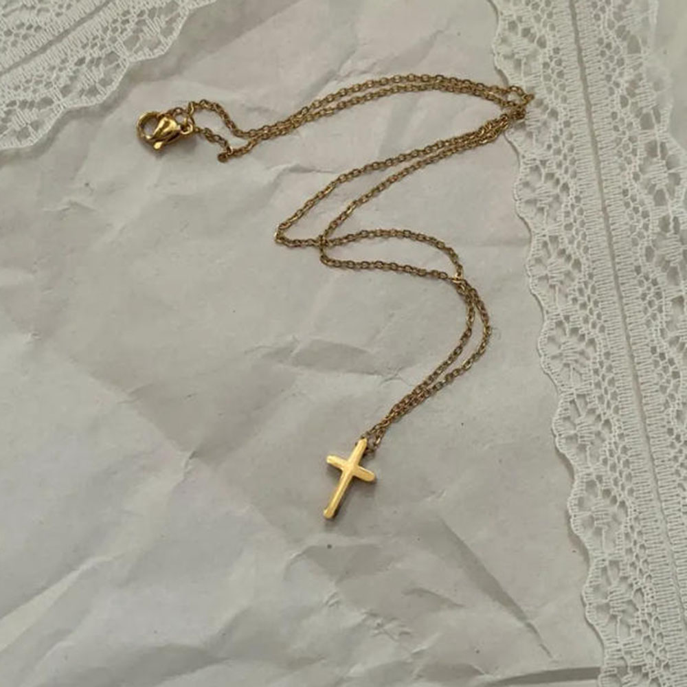 Colar de cruz de ouro requinta - Cross Pendant Necklace Gold avaliação e preço