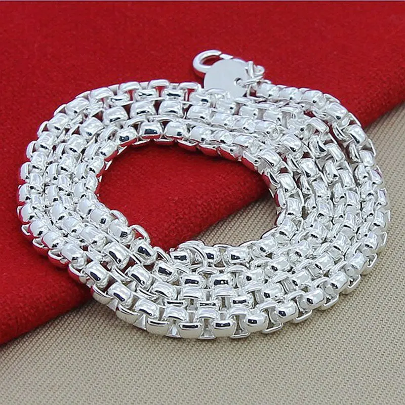 45-60cm 925 prata esterlina co - 925 Sterling Silver Chain Necklace Men avaliação e preço