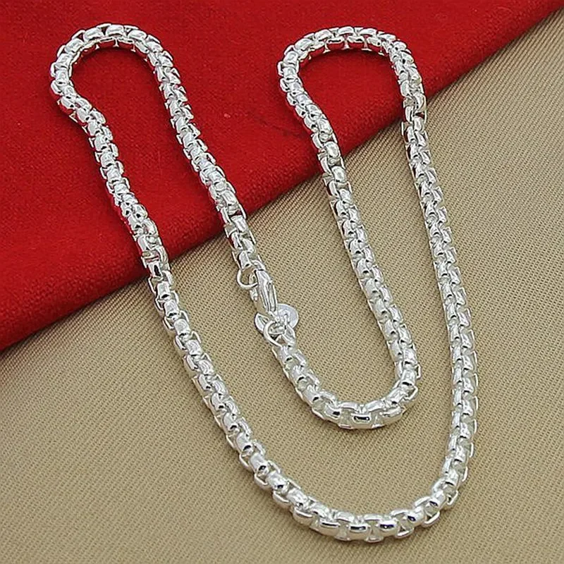 45-60cm 925 prata esterlina co - 925 Sterling Silver Chain Necklace Men avaliação e preço