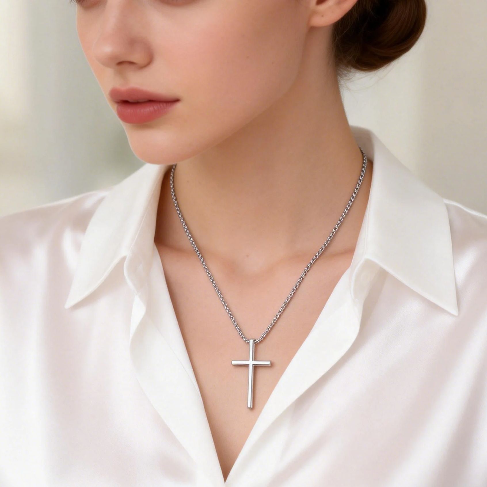 Colar de religião cristã da mo - Cross Pendant Necklace Gold avaliação e preço